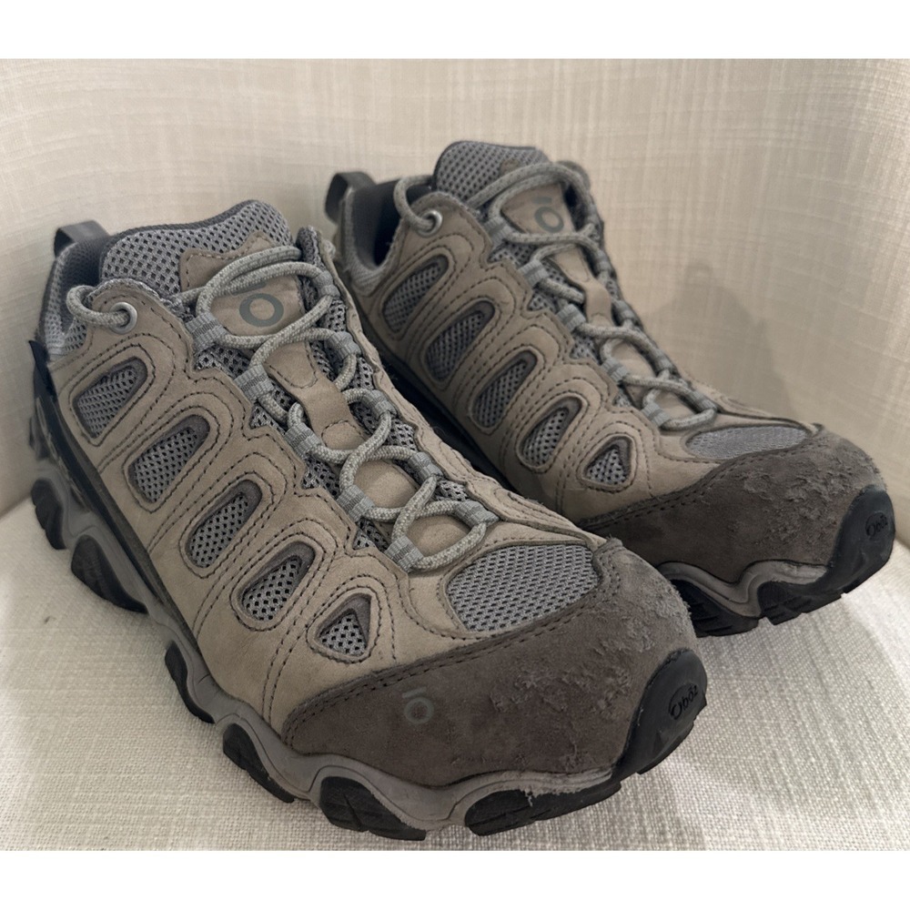 Oboz Sawtooth II Low Women's Size 9W Tan Grey Hiking‎ Boots Sneakers READ